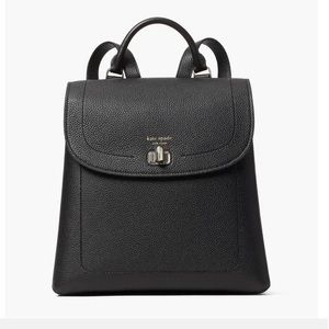 Kate Spade essential black medium leather backpack.
